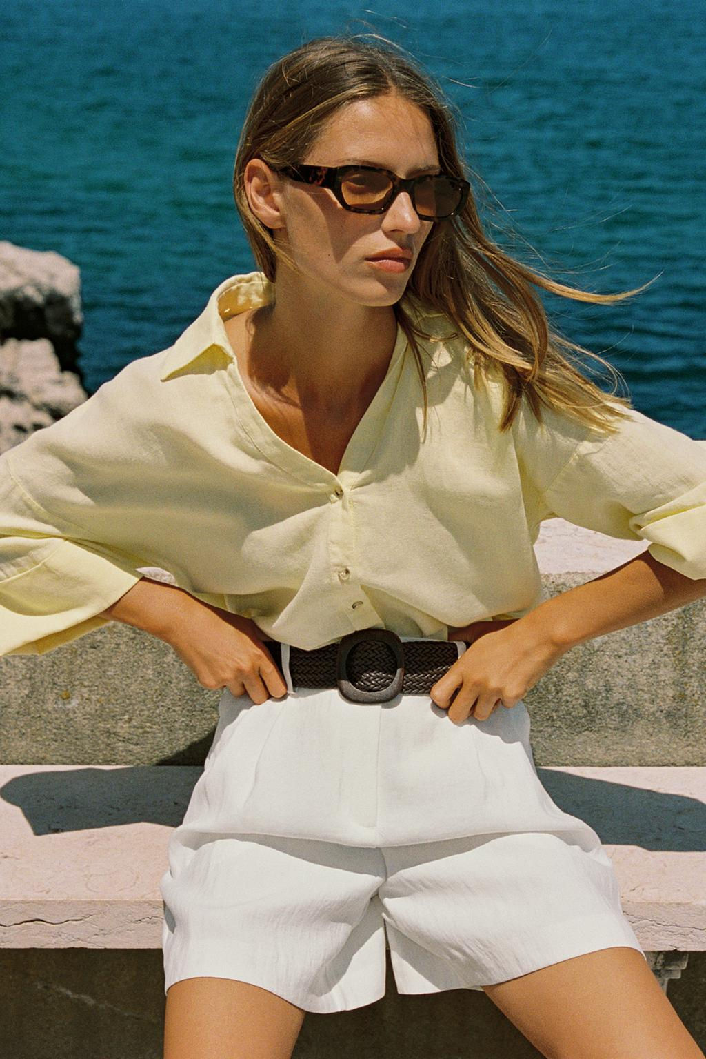 BERMUDA SHORTS WITH DARTS AND BELT - Zara фото 24