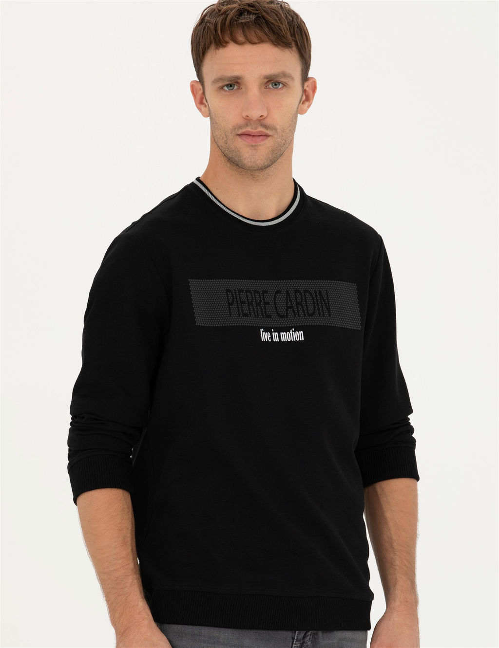 Siyah Regular Fit Bisiklet Yaka Sweatshirt - Pierre cardin фото 3