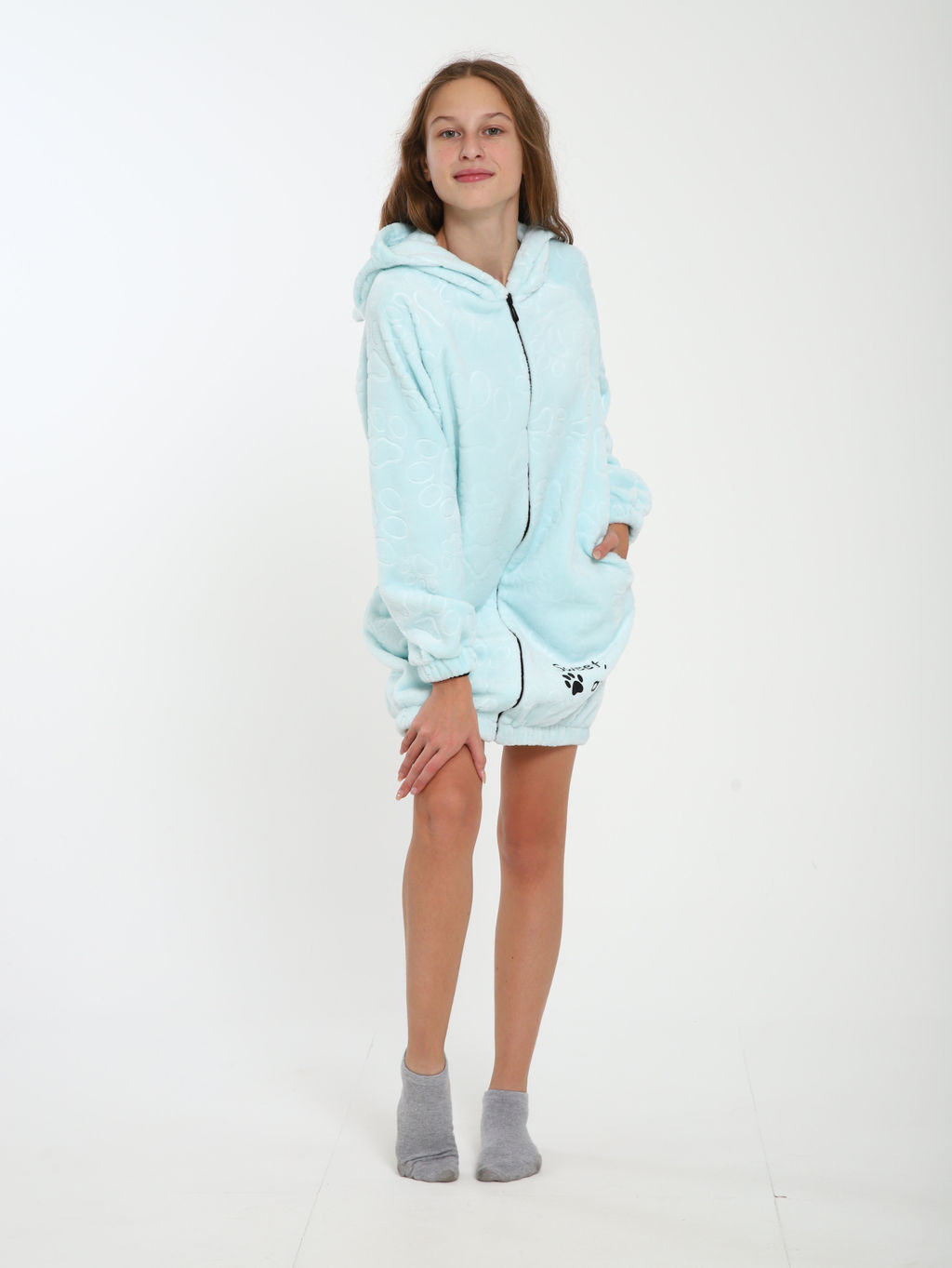 Халат "Лапки" бирюза