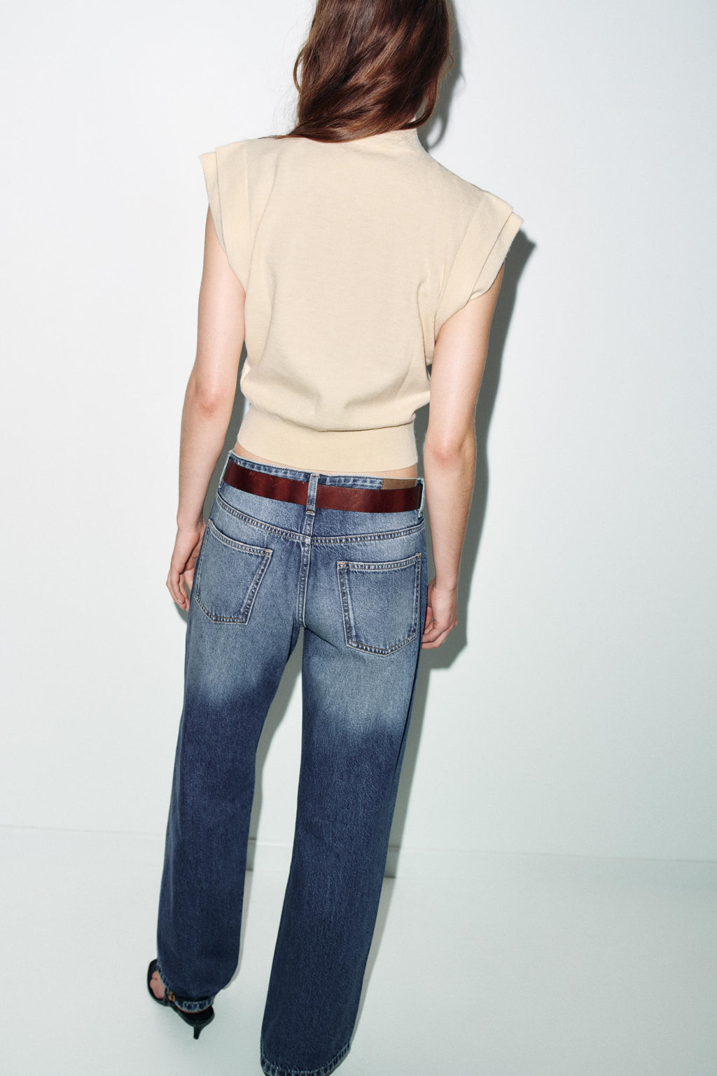 PLAIN KNIT TOP WITH PADDED SHOULDERS - Zara фото 3