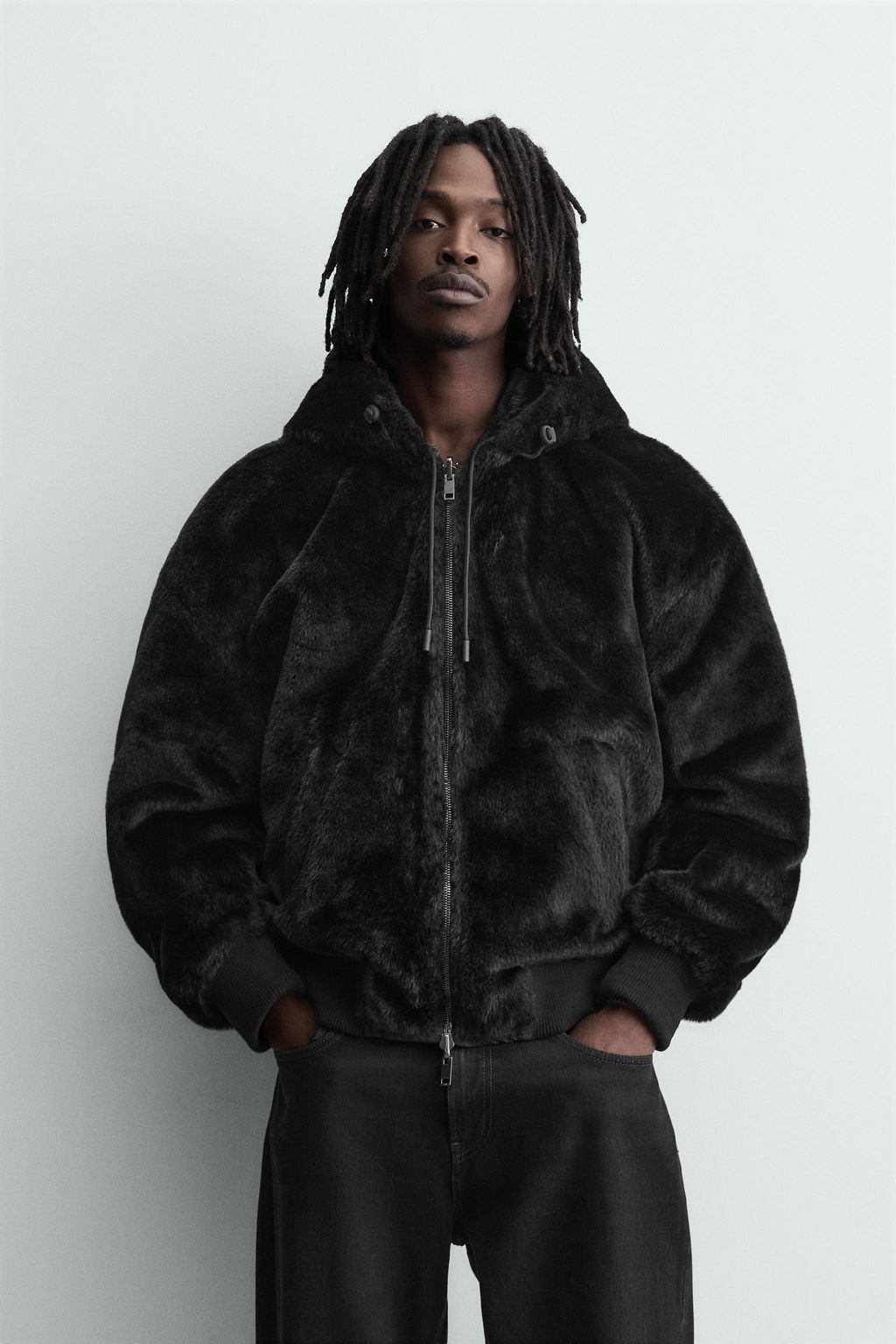 REVERSIBLE FAUX FUR BOMBER JACKET - Zara фото 12