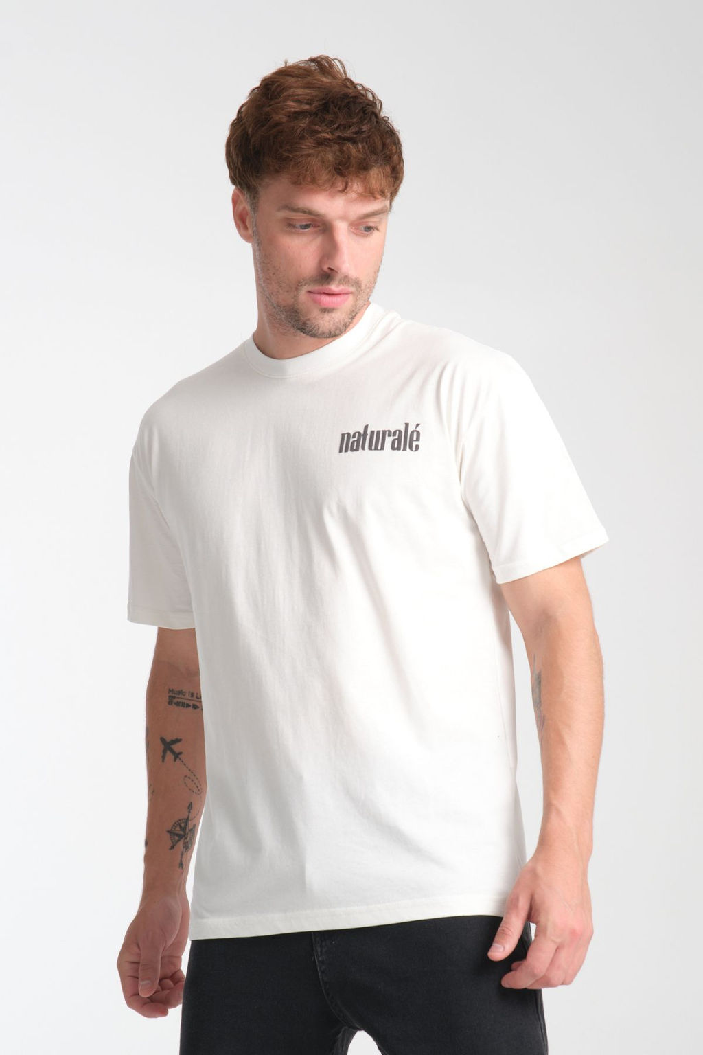TRENDYOL MAN Beyaz Oversize/Genis Kesim Kabar?k Bask?l? %100 Pamuk T-Shirt TMNSS25TS00200 - Trendyolmilla фото 2