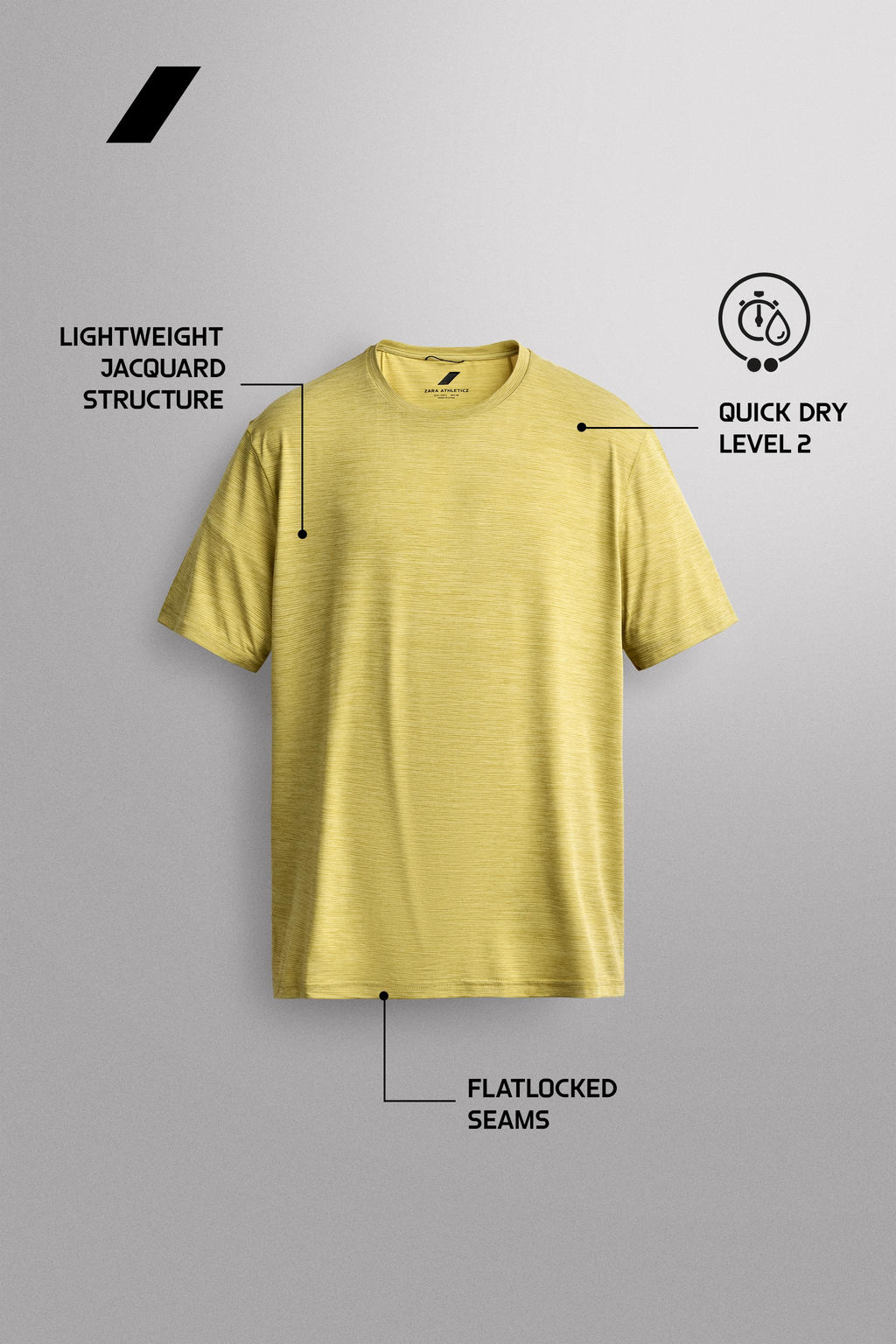 CAMISETA T?CNICA JACQUARD RAYAS / Amarillo - Zara фото 6