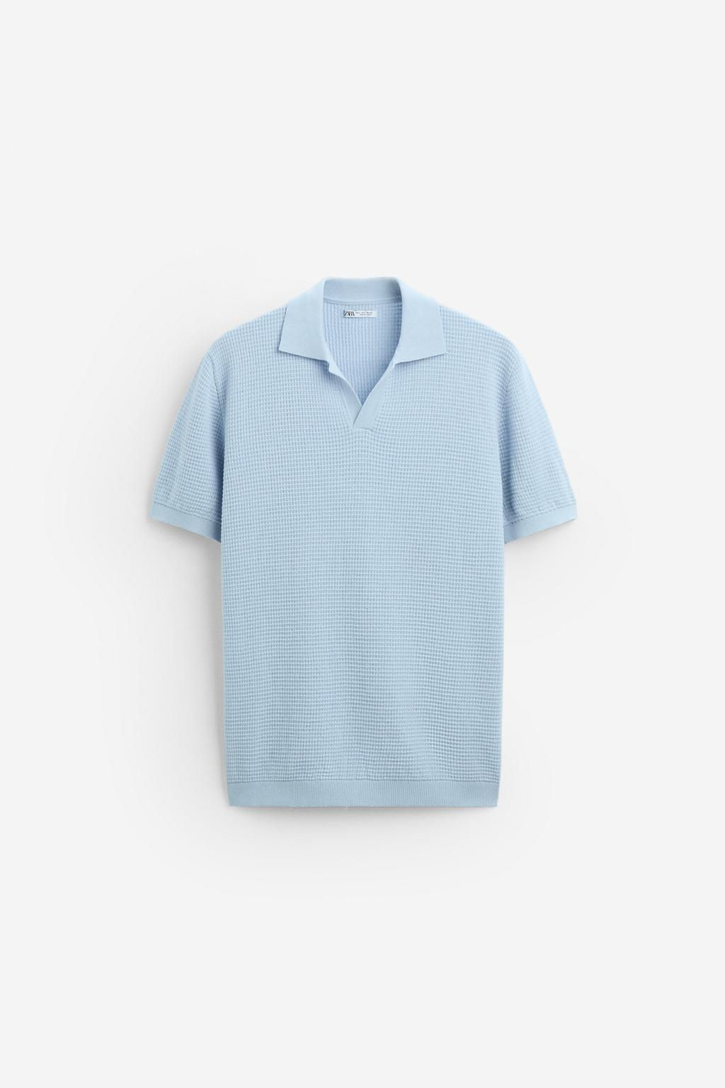 CHECK TEXTURE KNIT POLO SHIRT - Zara фото 36
