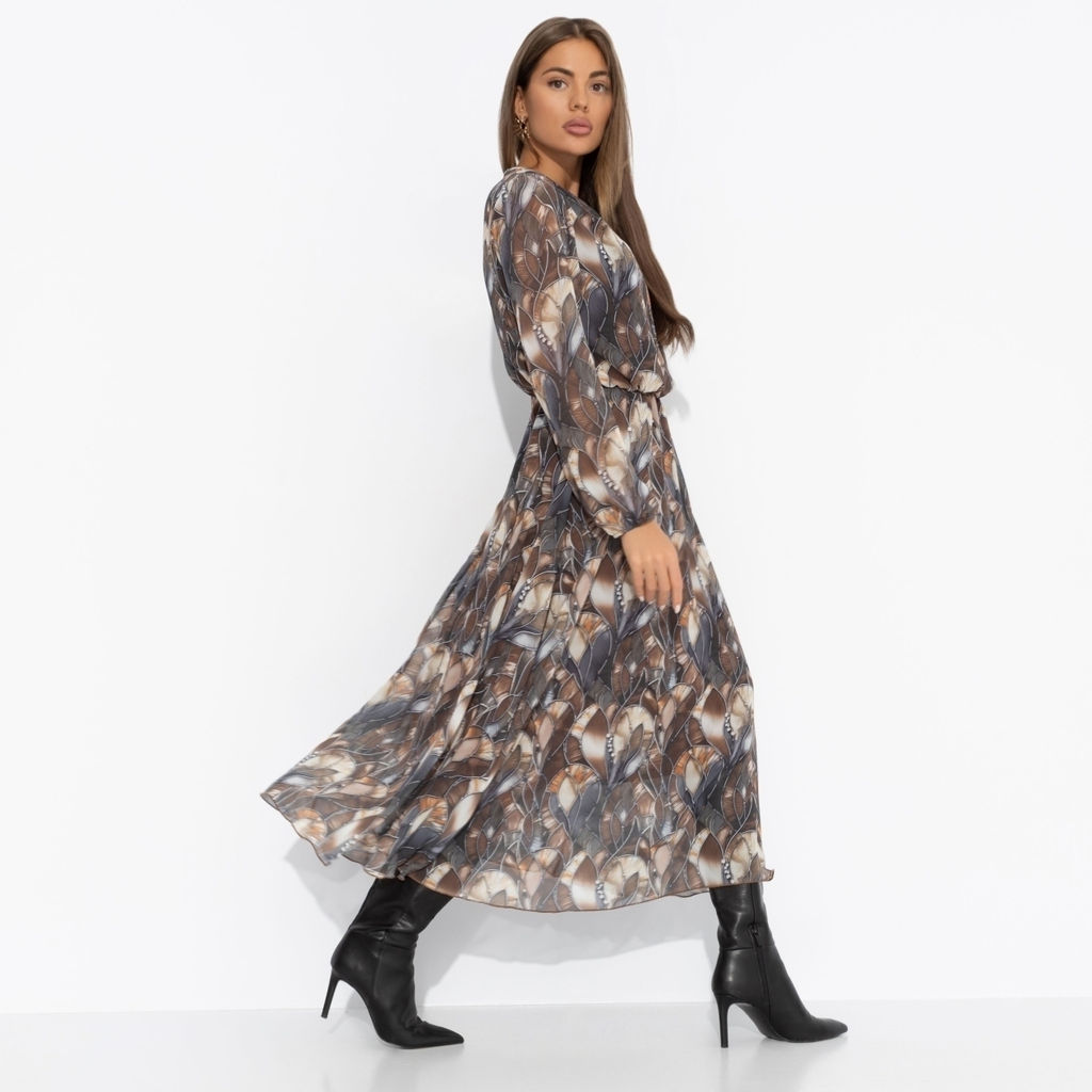 Платье нарядное на подкладе, Летящие мгновения (brown) - Charutti фото 13