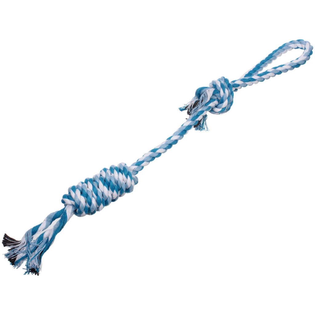 Цена за 3 шт. Игрушка - канат для собак средних и крупных пород "НЕСКУЧАЙКА", цвет синий/голубой, 47см