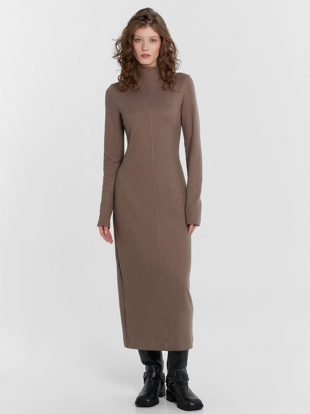 Платье женское коричневое кофейный меланж 5364-D 152668 - Mark formelle фото 2