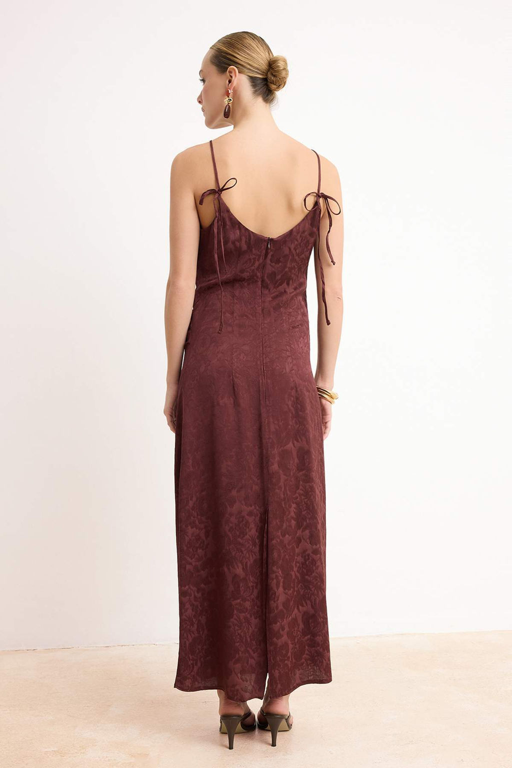 Yag Yesil Buzgu ve Drape Detayl? Midi Dokuma Elbise TWOSS26EL00187 - Trendyolmilla фото 8