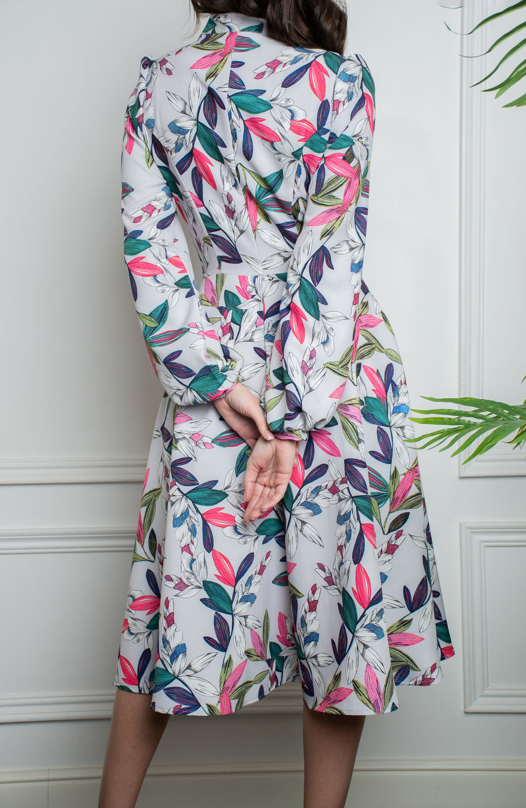 Романтичное платье светло-серый цветы - Donna saggia фото 2