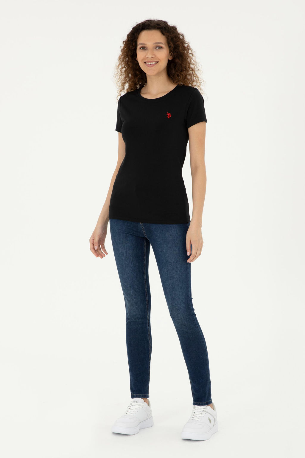 Женская черная базовая футболка - U.s. polo assn фото 4