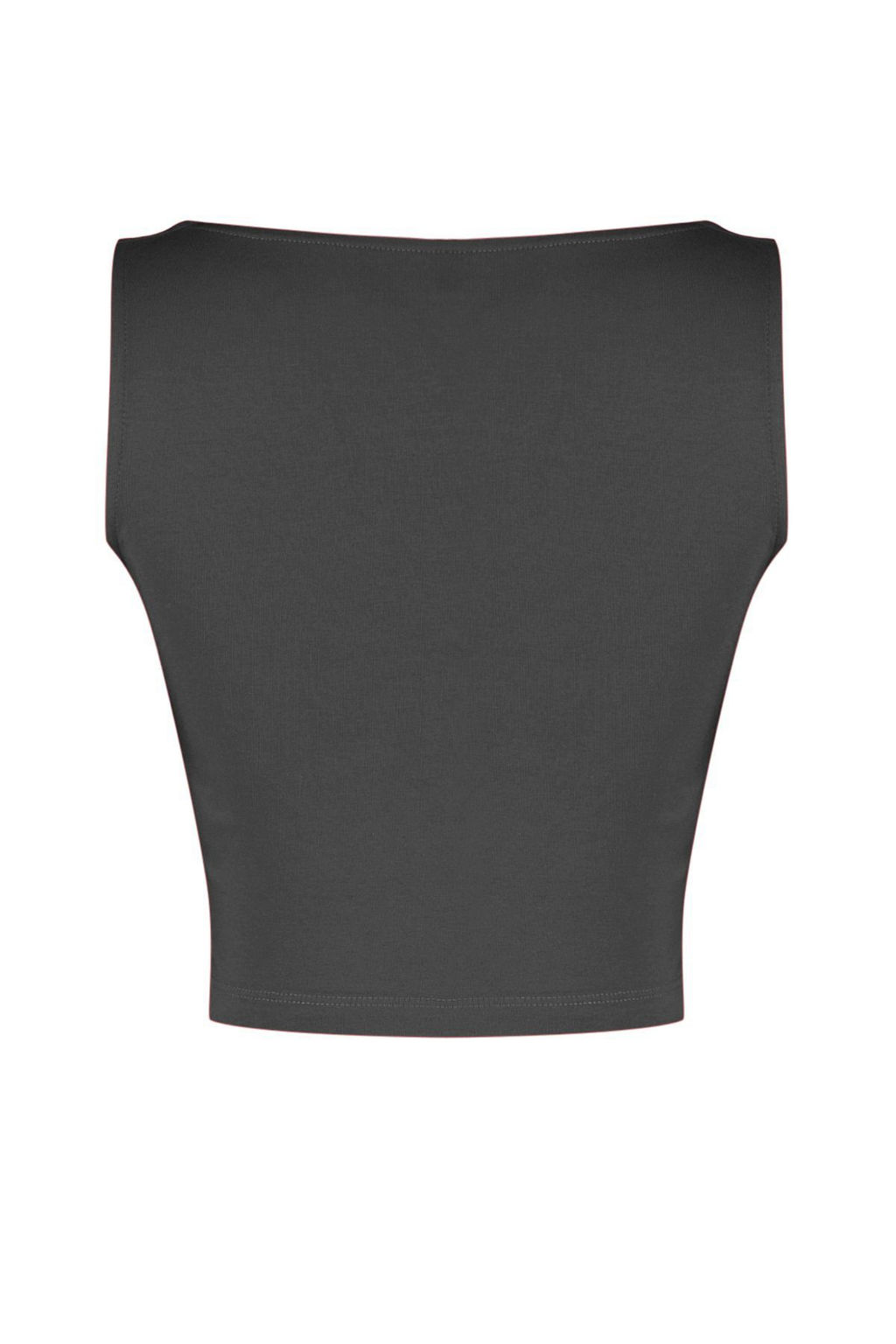 Antrasit Duz Slim Kare Yaka Super Crop Orme Atlet TWOSS24AL00031