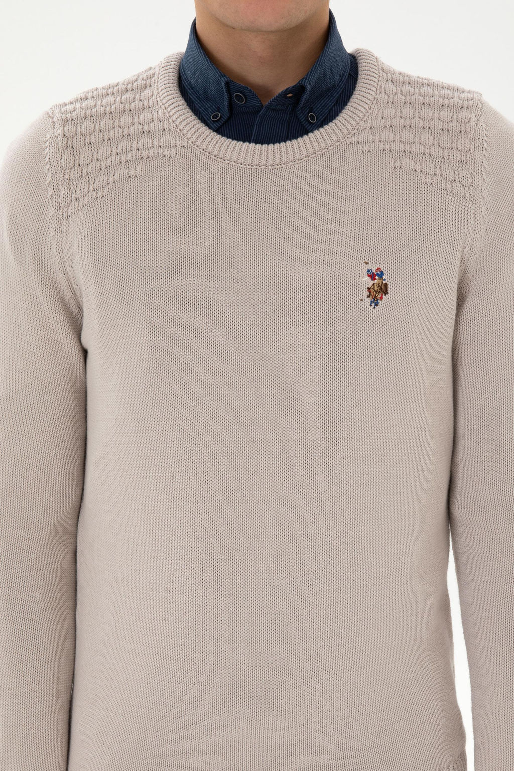 Erkek Slim Fit Bisiklet Yaka Ta_ Kazak - U.s. polo assn фото 6