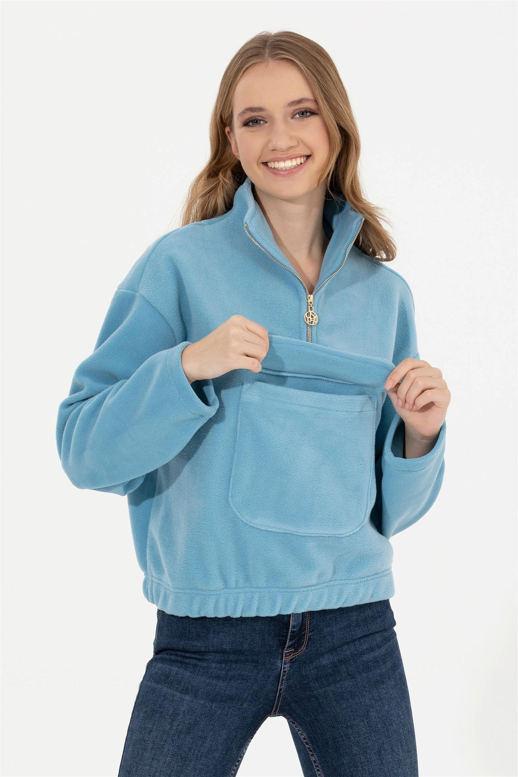 Женская синяя толстовка стоя - U.s. polo assn фото 7