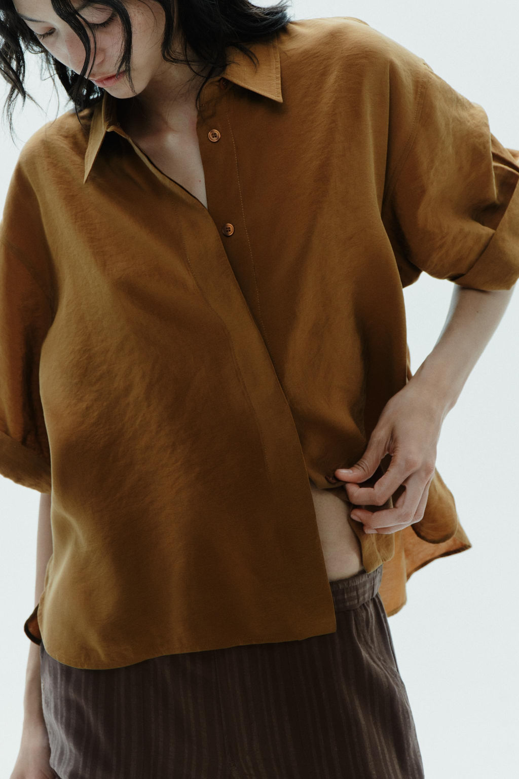 SHORT SLEEVE FLOWING SHIRT - Zara фото 3