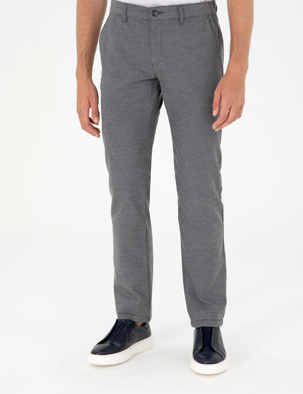 Gri Regular Fit Kanvas Pantolon