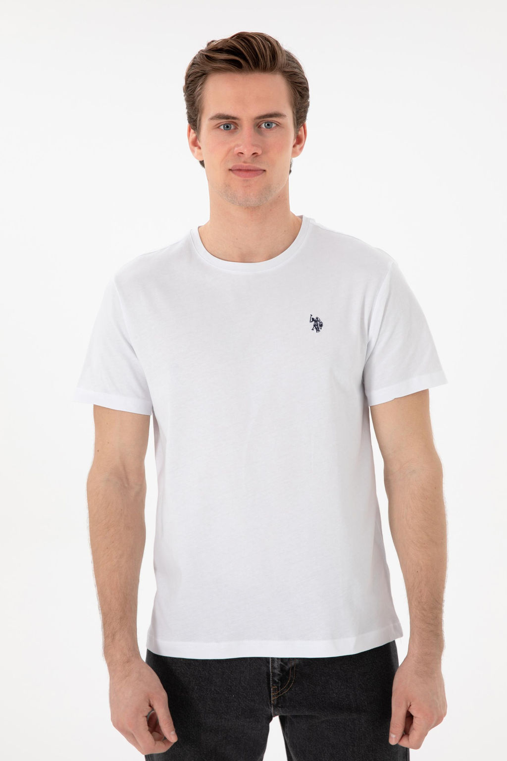 Erkek Regular Fit Bisiklet Yaka Beyaz Basic Ti__rt Sepette S_rpriz _ndirim - U.s. polo assn фото 3