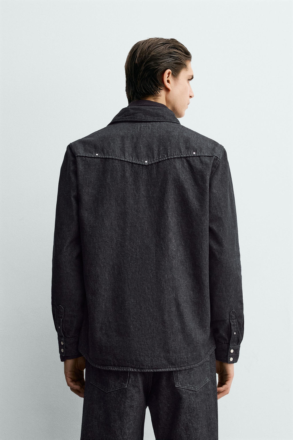 STUDDED WESTERN DENIM SHIRT - Zara фото 3