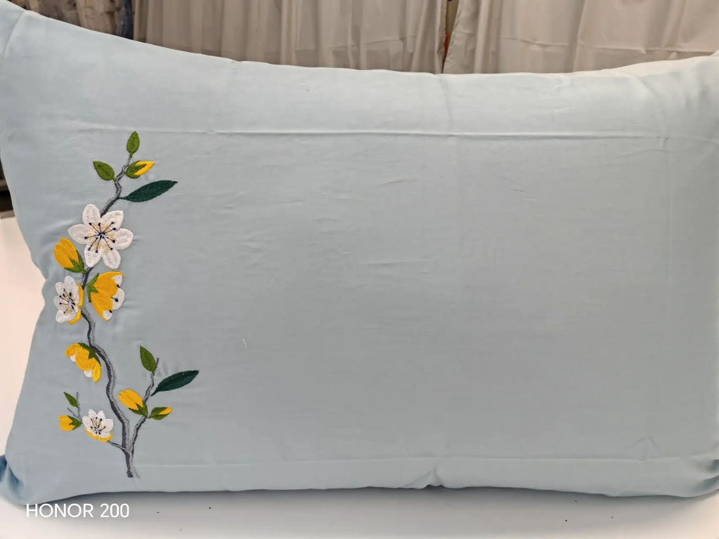 Наволочка "Satini Ricamo" R-5070/голубой