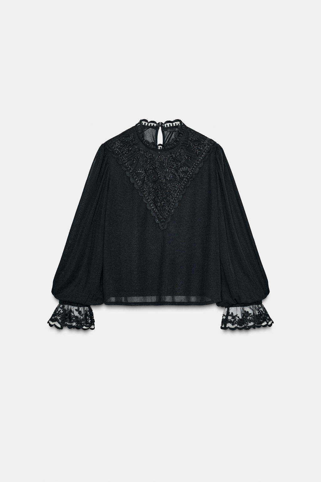EMBROIDERED LONG SLEEVE TOP - Zara фото 7