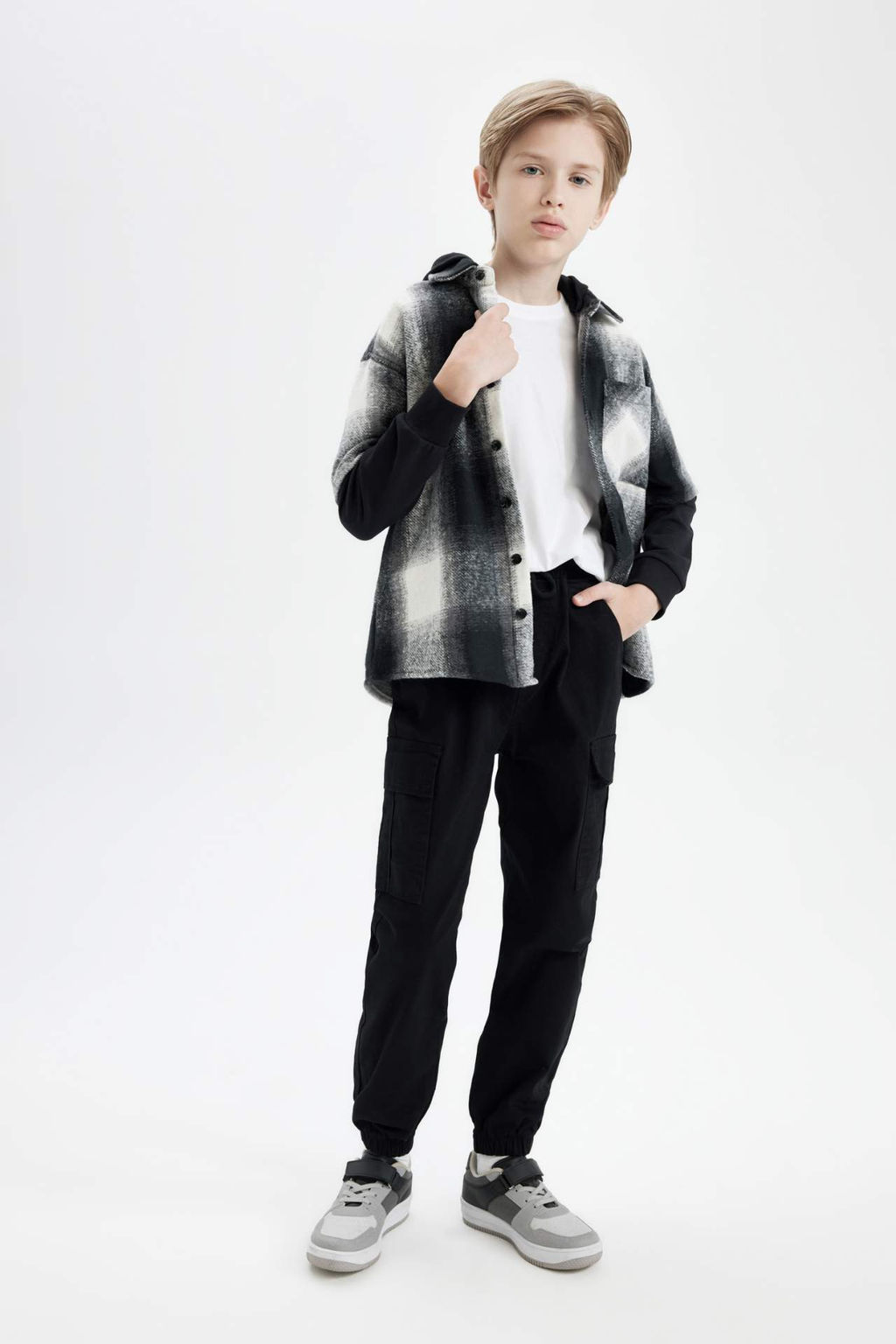 Erkek Cocuk Kargo Cepli Beli Bagc?kl? Lastikli Paca Cepli Jogger Gabardin Pantolon - Defacto фото 2