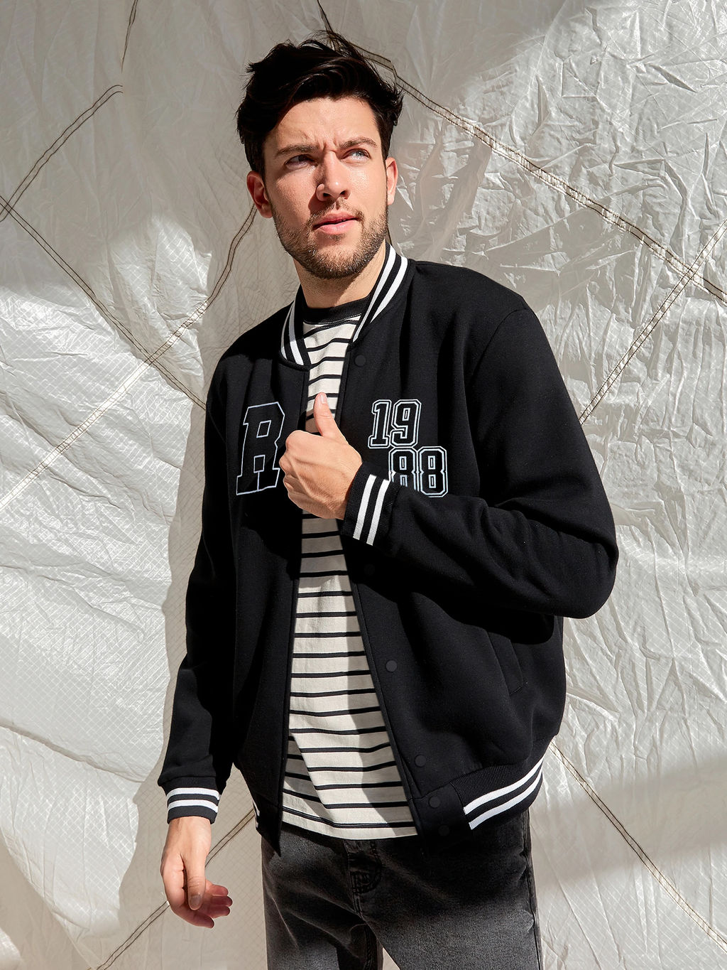 Толстовка мужская черная с печатью черный +печать 121173/1