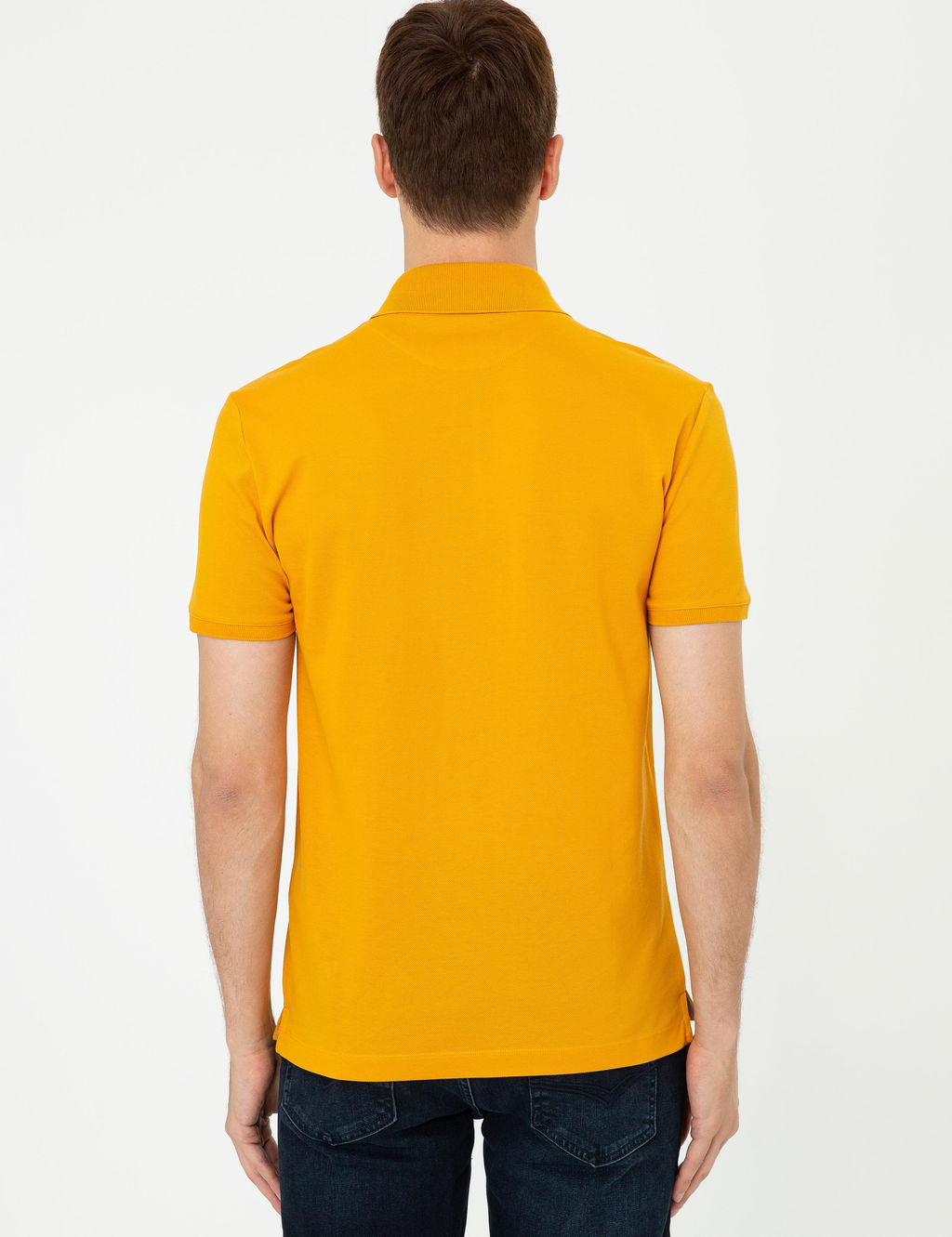 Koyu Sar_ Polo Yaka Slim Fit Basic Merserize T-shirt