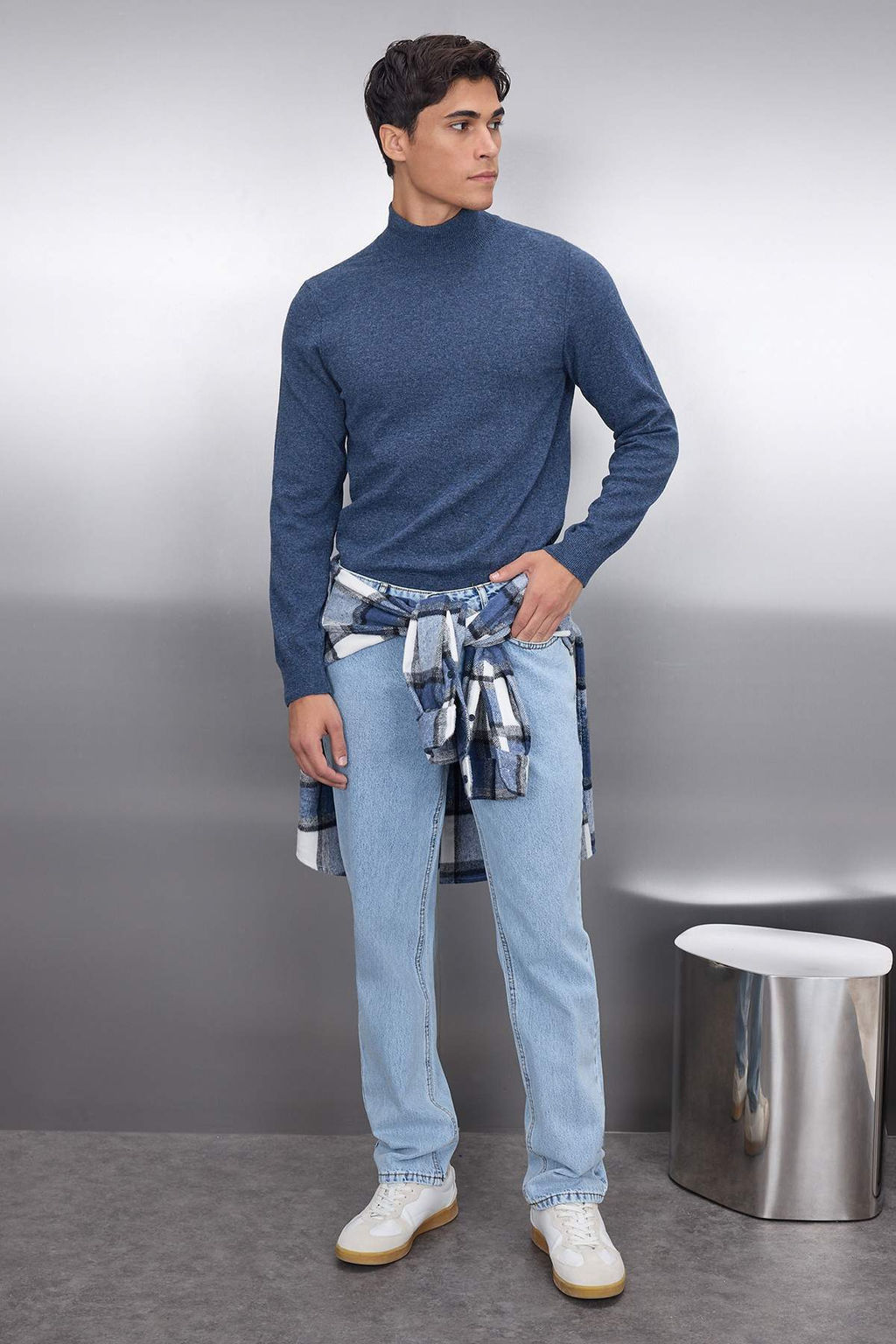 TRENDYOL MAN Bej Slim Fit Yunlu Yar?m Bal?kc? Yaka Basic Triko Kazak TMNAW21KZ1595 - Trendyolmilla фото 38