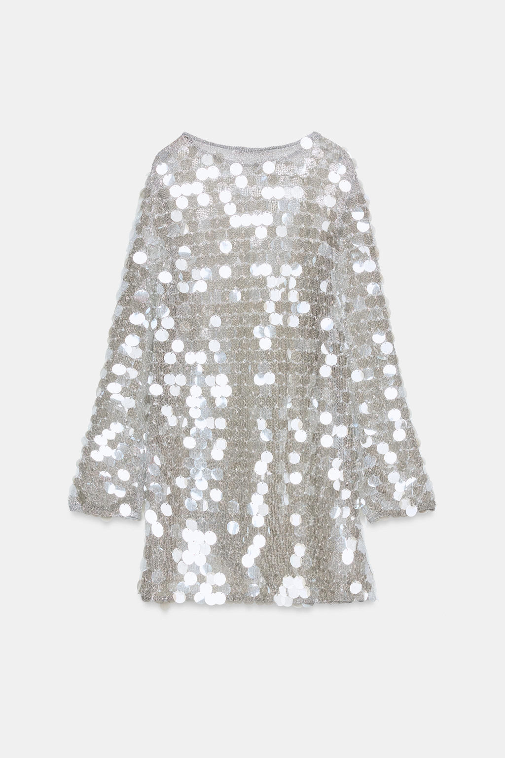 VESTIDO CORTO PUNTO LENTEJUELAS PERLAS / Plata - Zara фото 6