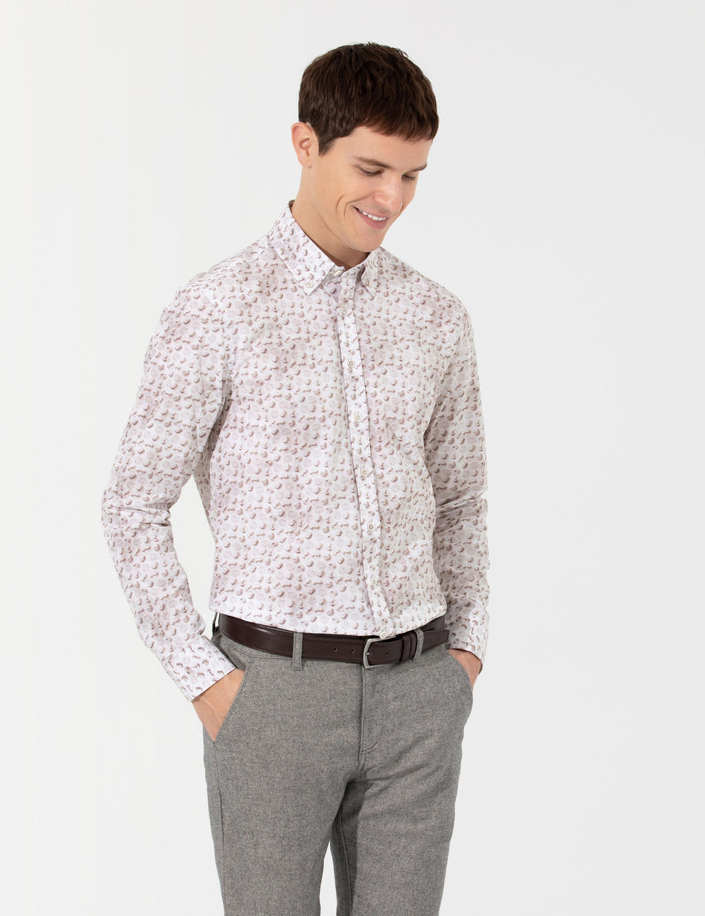 Bej Slim Fit Uzun Kollu G_mlek - Pierre cardin фото 3
