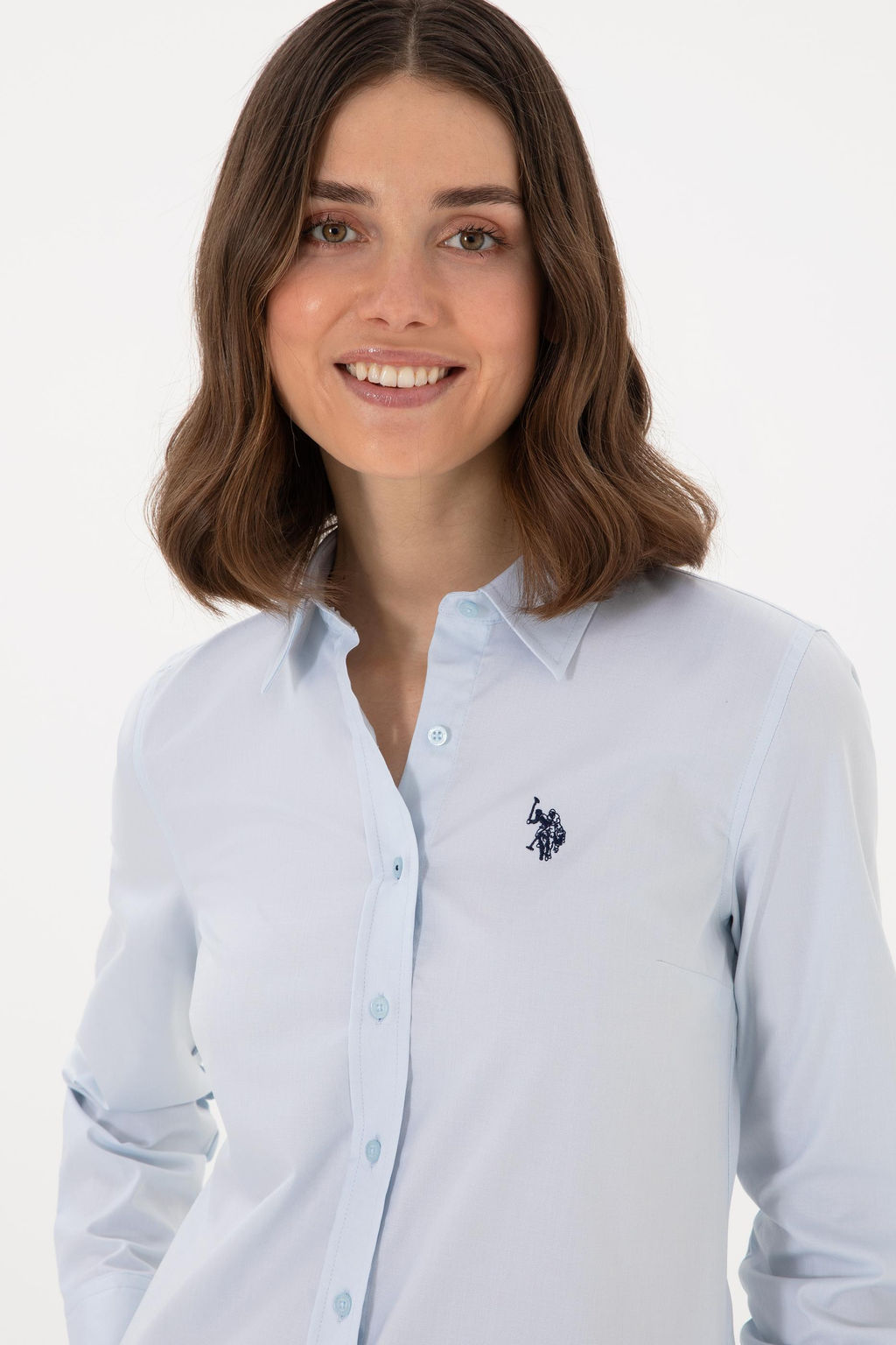 Kad_n A__k Mavi Uzun Kollu Basic G_mlek Sepette S_rpriz _ndirim - U.s. polo assn фото 2
