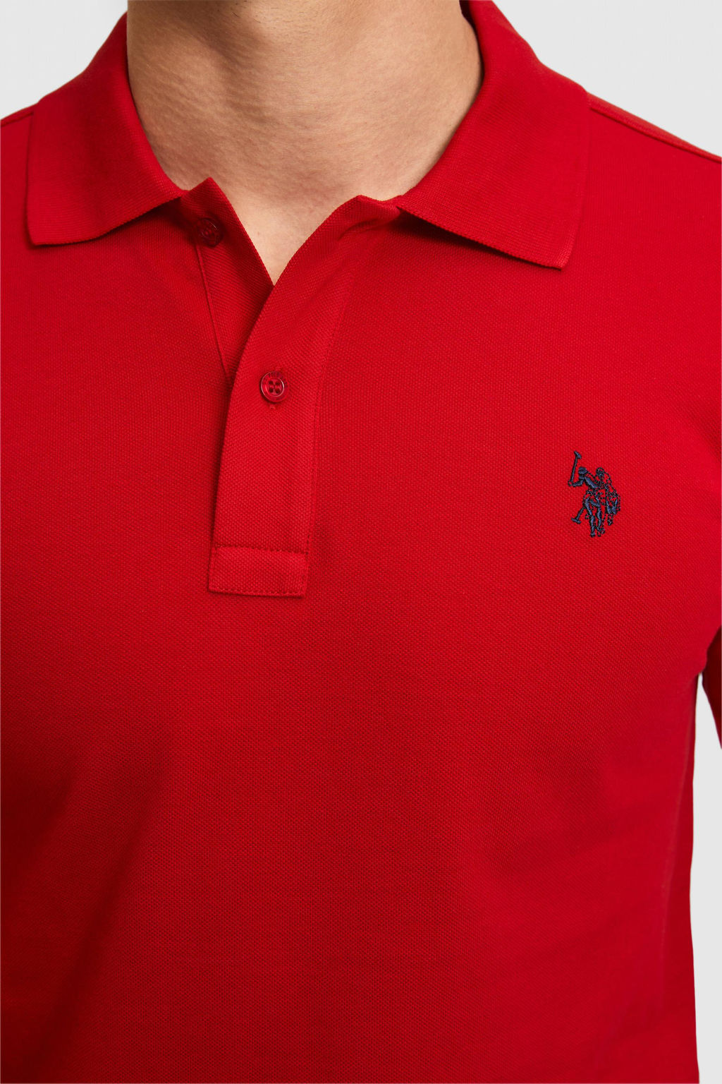 Erkek Slim Fit Fit Polo Yaka K_rm_z_ Basic Ti__rt
