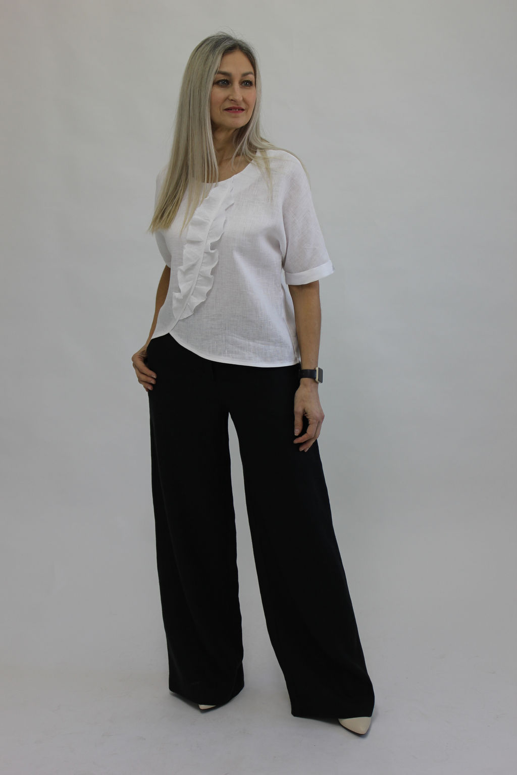 Блуза умягченный лен 100% - Елецкие узоры фото 2