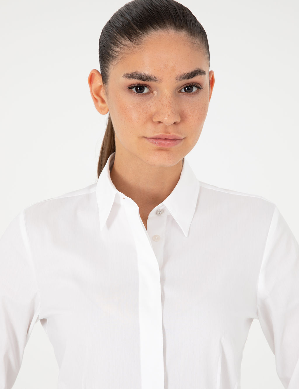 Beyaz Slim Fit Uzun Kollu G_mlek