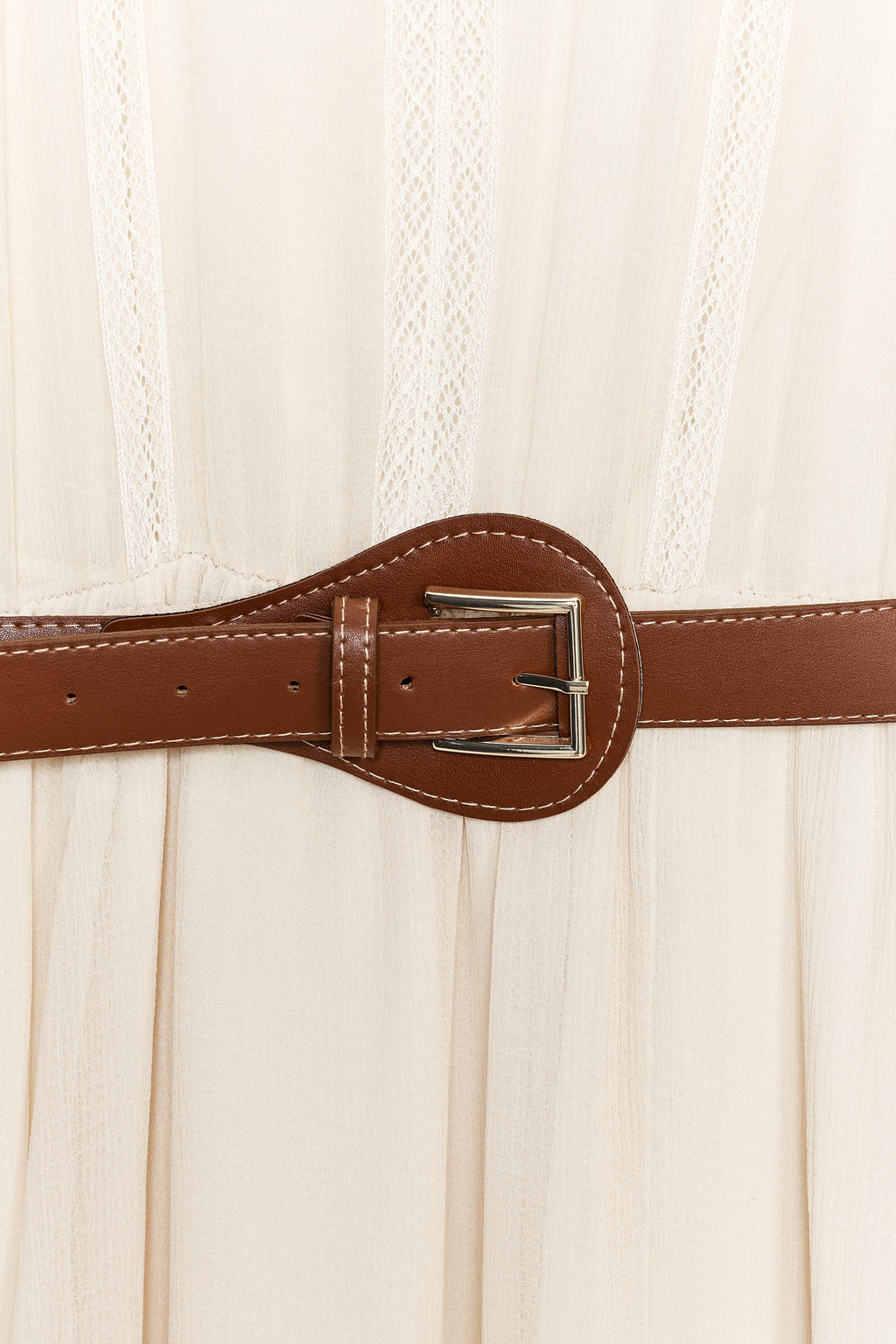 COTTON GAUZE DRESS WITH BELT - Zara фото 9
