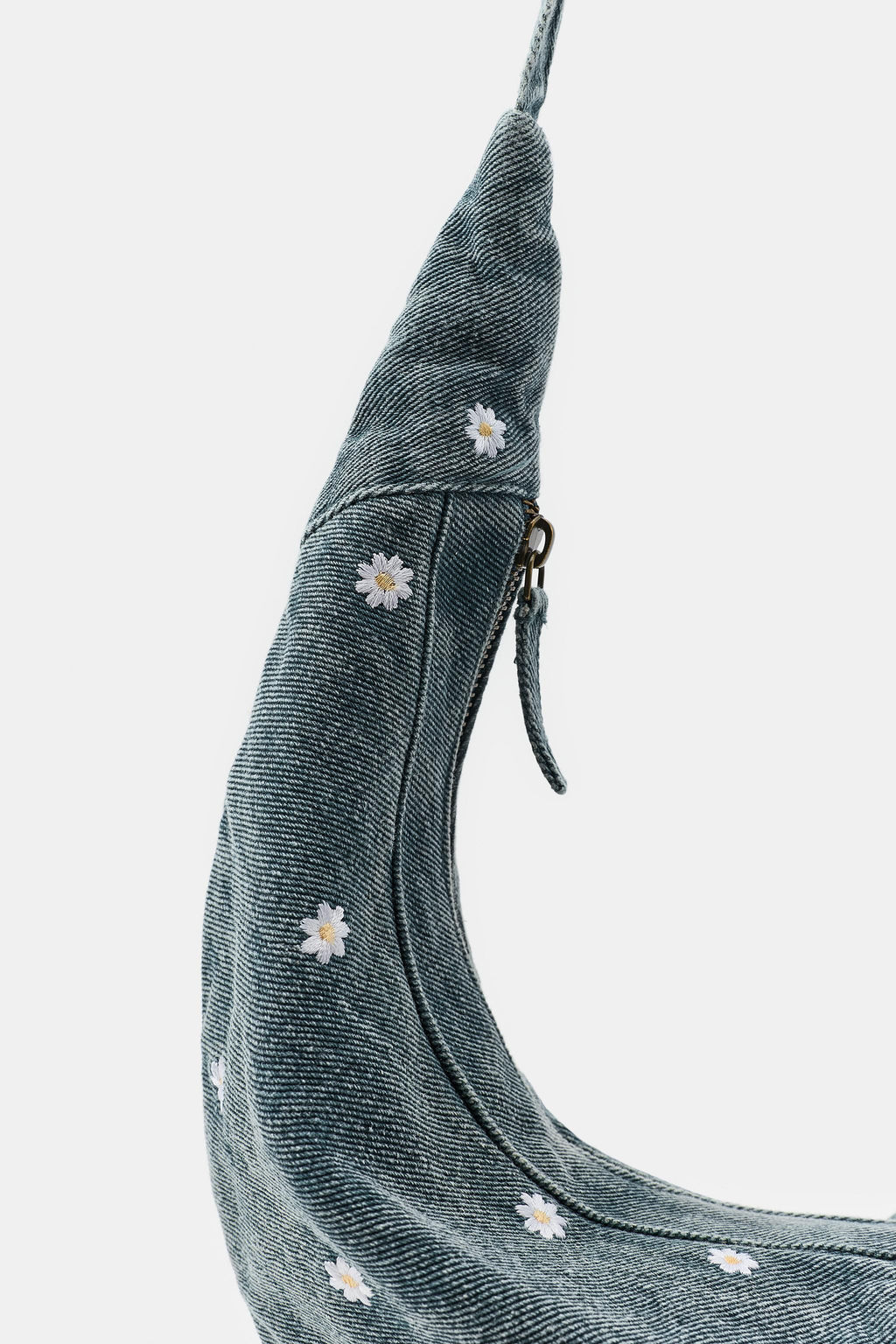BOLSO BANDOLERA DENIM BORDADOS MARGARITAS / Azul - Zara фото 6