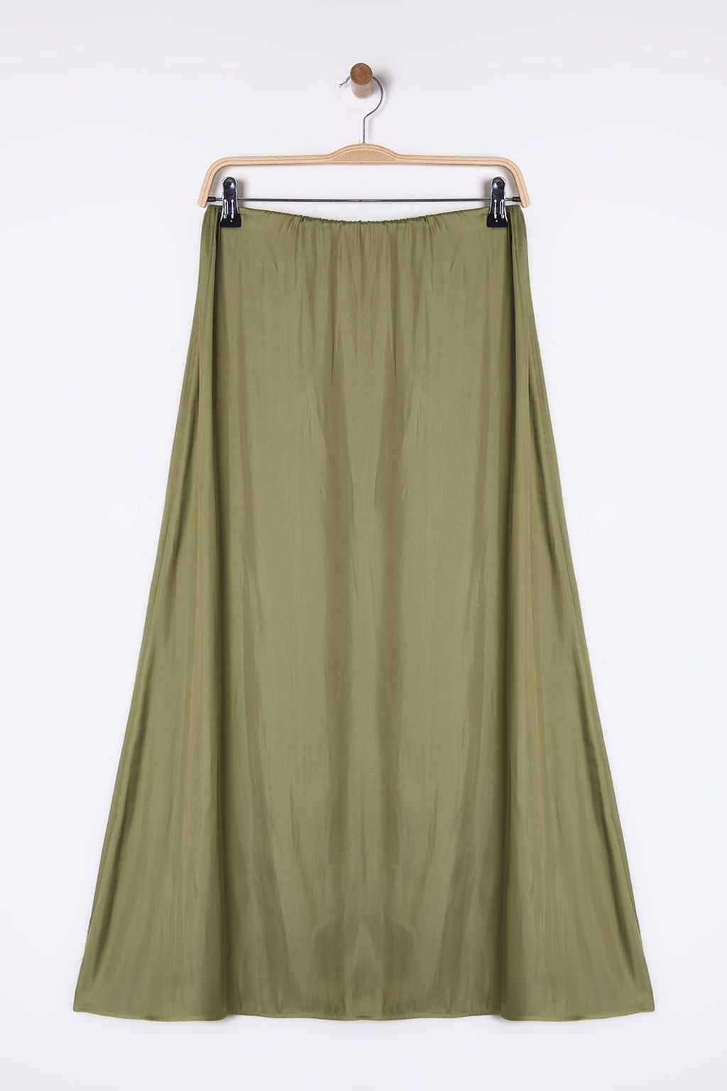 TRENDYOLMILLA Haki Saten Kumas A-line Midi Boy Dokuma Etek TWOSS25ET00016 фото 7