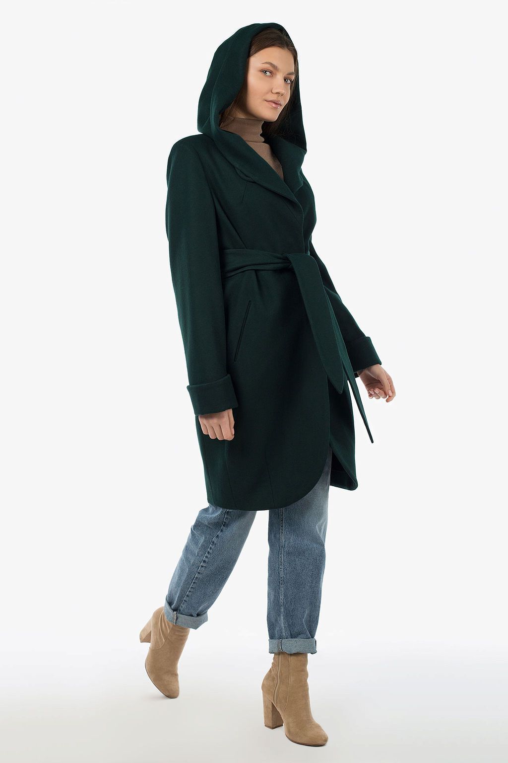 01-07658 Пальто женское демисезонное(пояс) - El podio фото 5