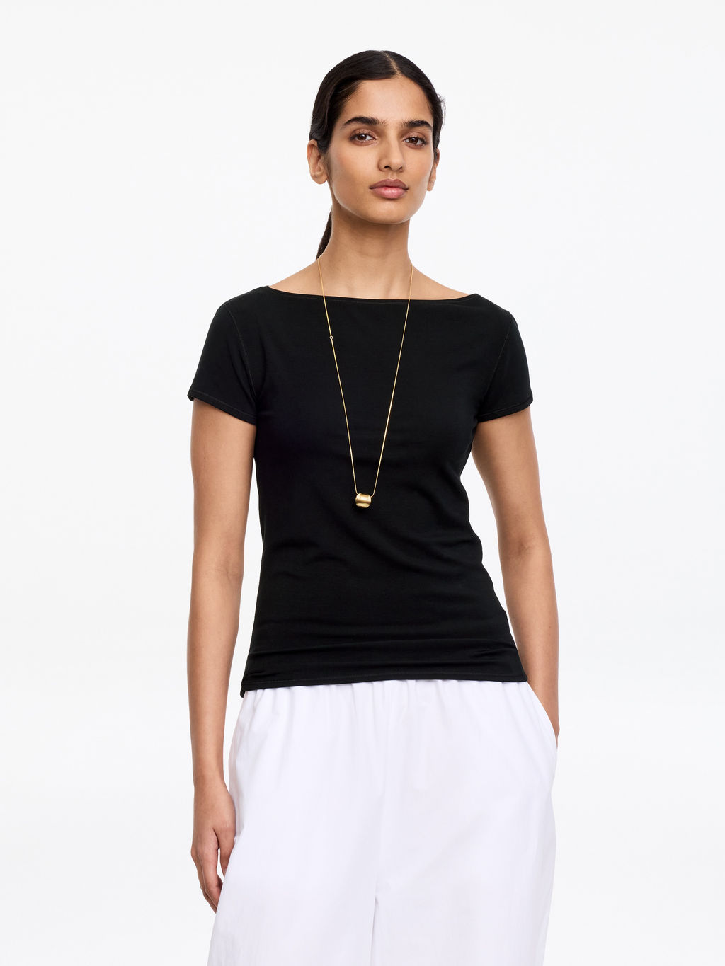 Camiseta el?stica con cuello barco - H&m фото 4