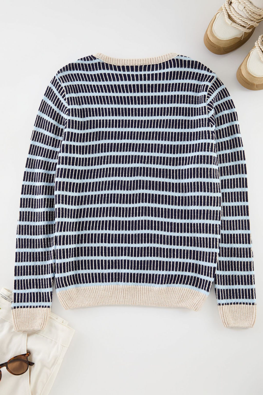 Cok Renkli Casual Regular Bisiklet Yaka Etnik Triko Kazak TMNAW25KZ00058