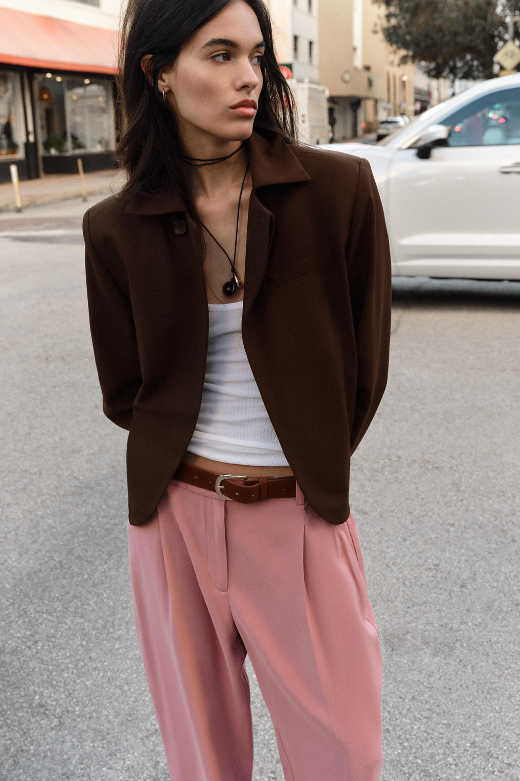 BLAZER CRUZADA CUELLO SOLAPA / Marr?n - Zara фото 5