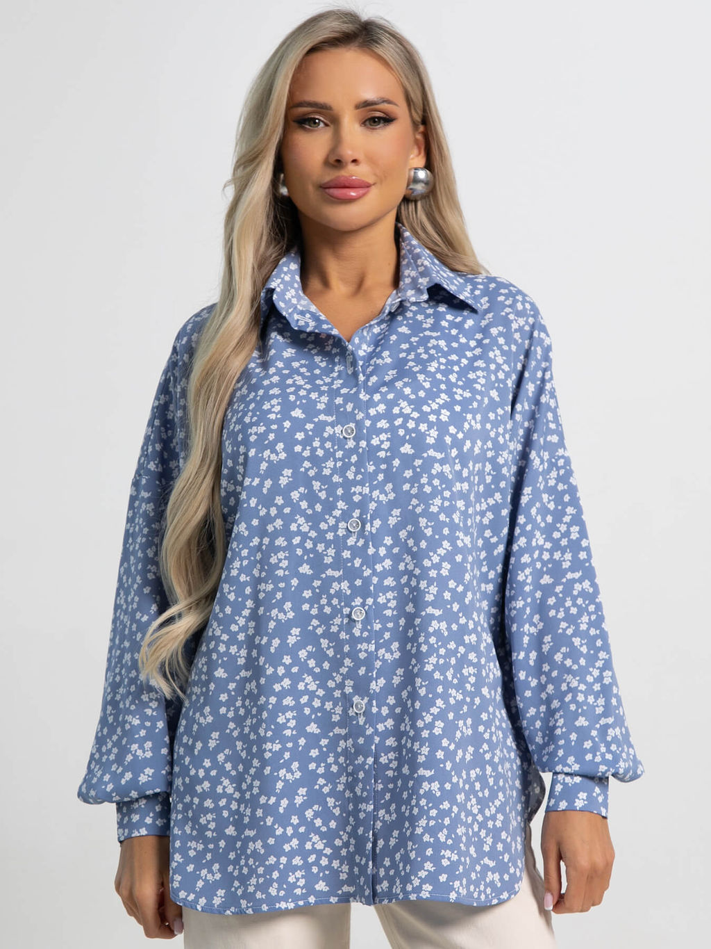 Блуза На пульсе моды (голубая) Б15418-1М