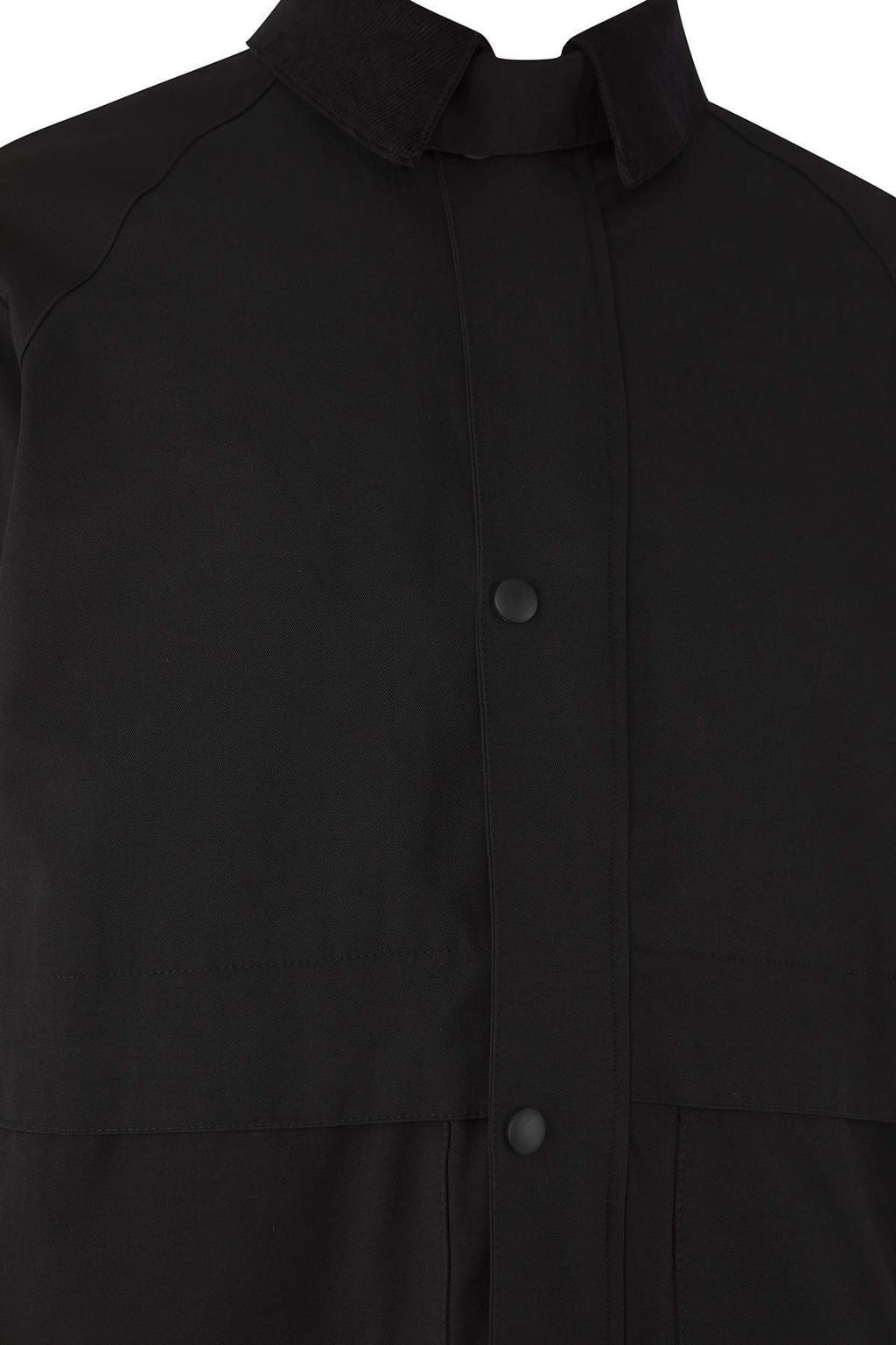 Siyah Regular Fit Kadife Yaka Detayl? Unisex Mevsimlik Mont TMNAW25MO00017