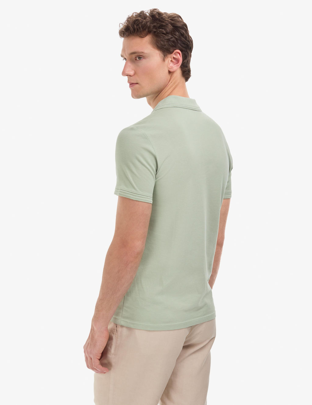 _a_la Slim Fit %100 Pamuk K_vr_lmaz Polo Yaka Basic Ti__rt