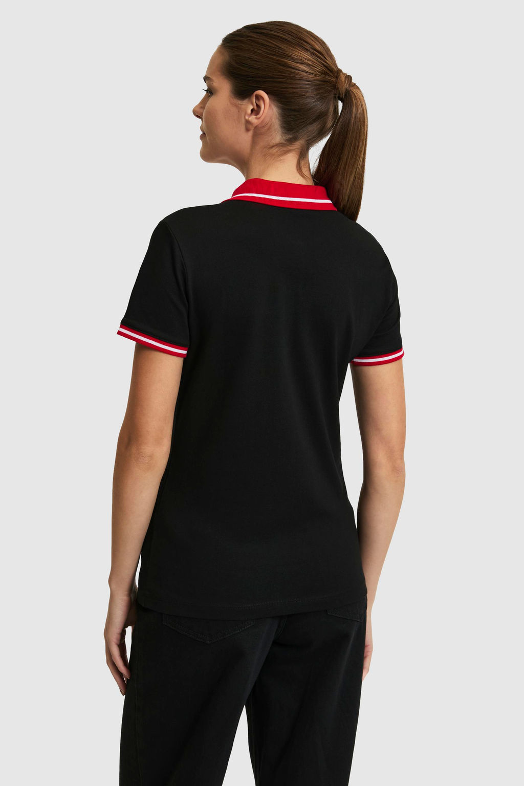 Kad_n Siyah Polo Yaka Basic Ti__rt