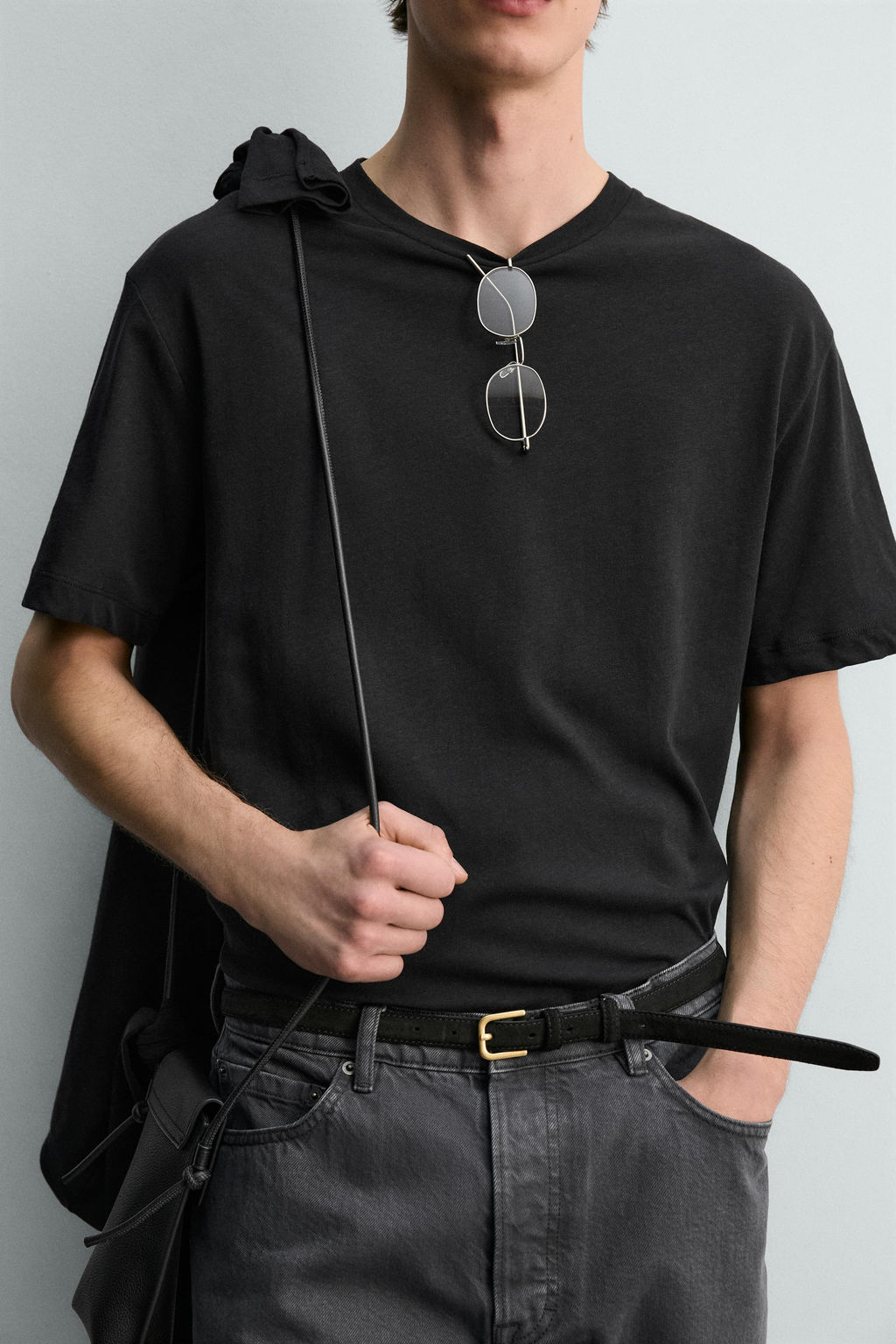 CAMISETA RELAXED FIT ALGOD?N - LINO / Negro - Zara фото 6