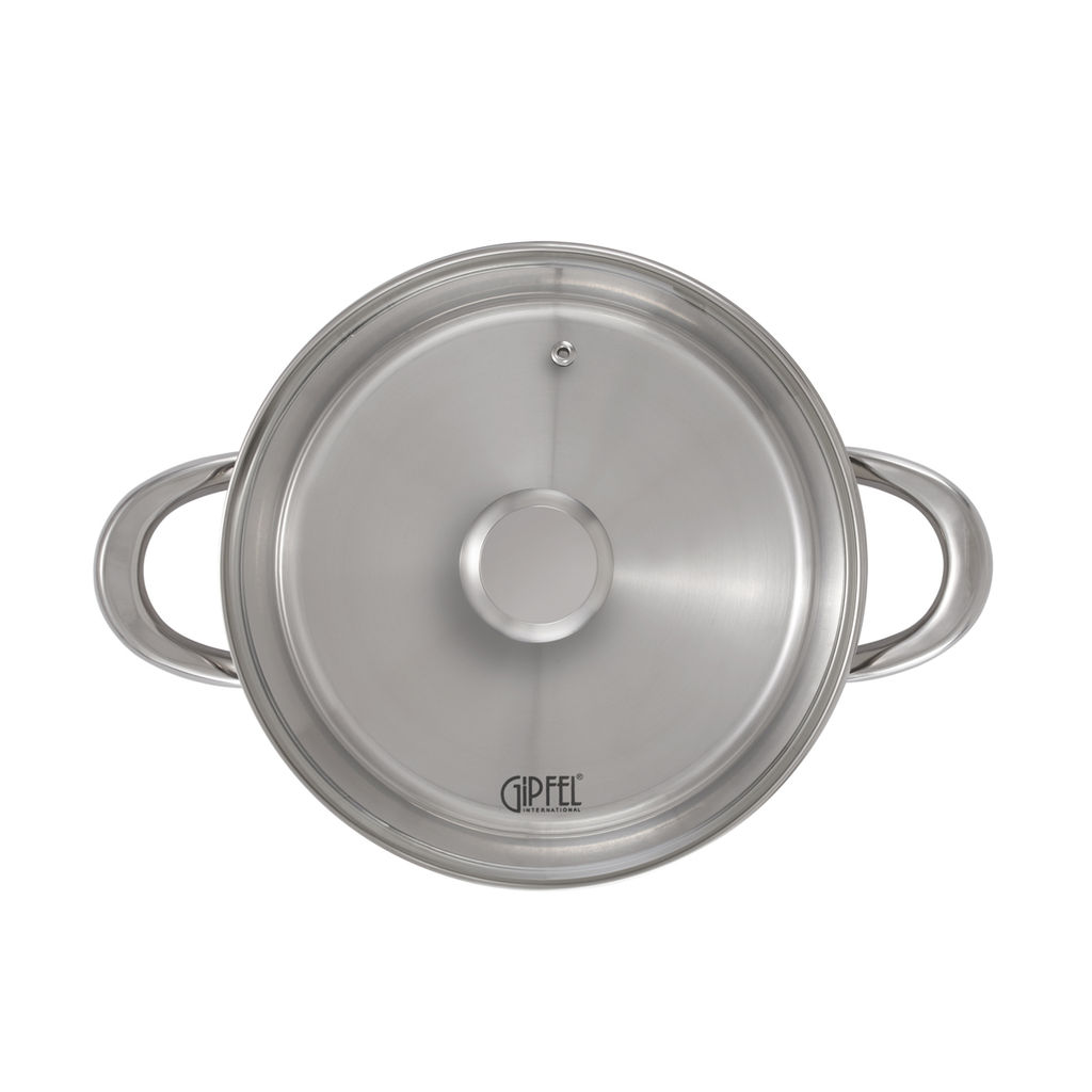 1746 GIPFEL Кастрюля SERENADE 24x15,5см/7л со стеклянной крышкой. Материал: нерж. сталь 18/10. Толщина 0,6мм  фото 6