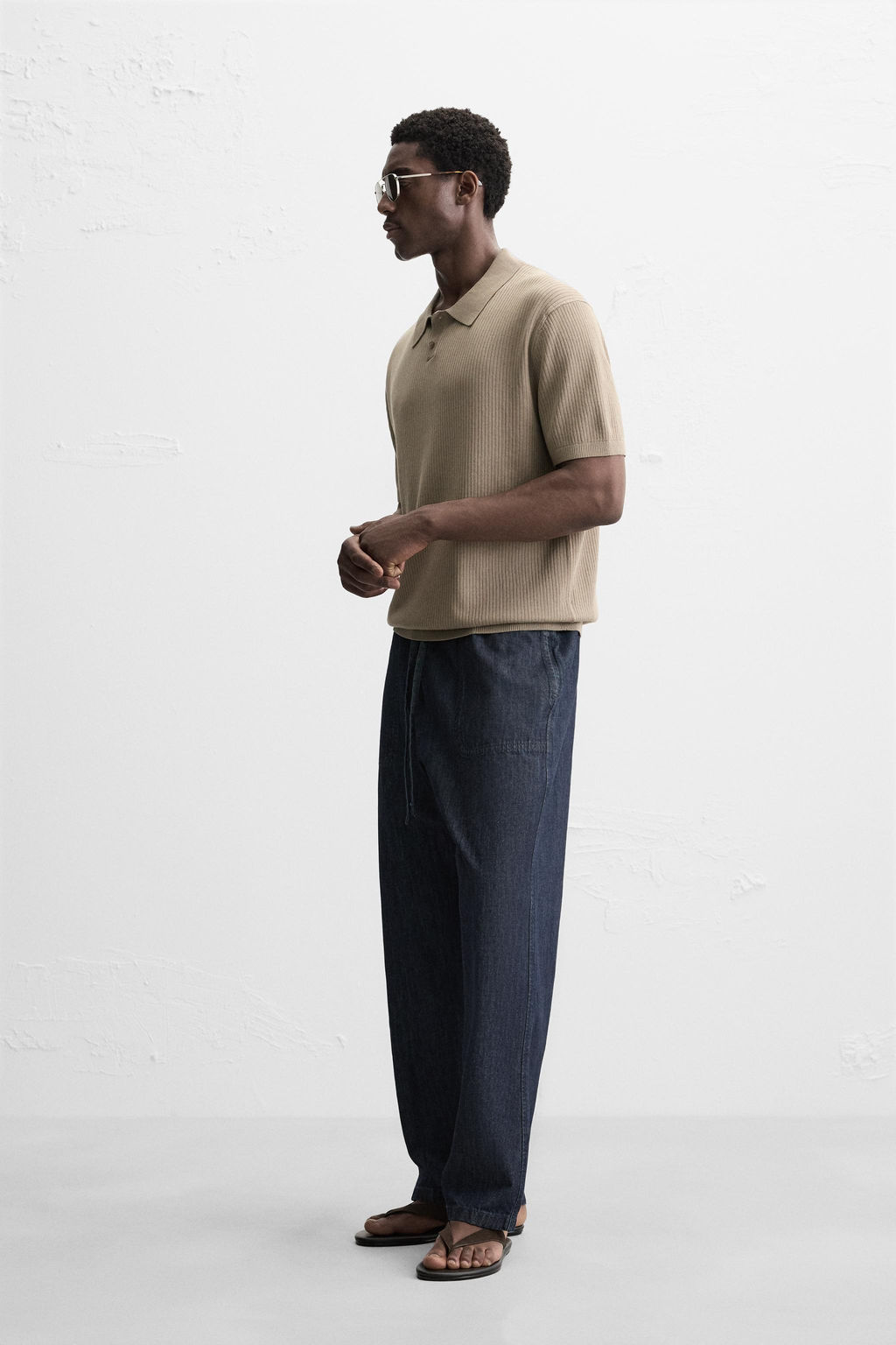 RIB KNIT POLO SHIRT - Zara фото 4