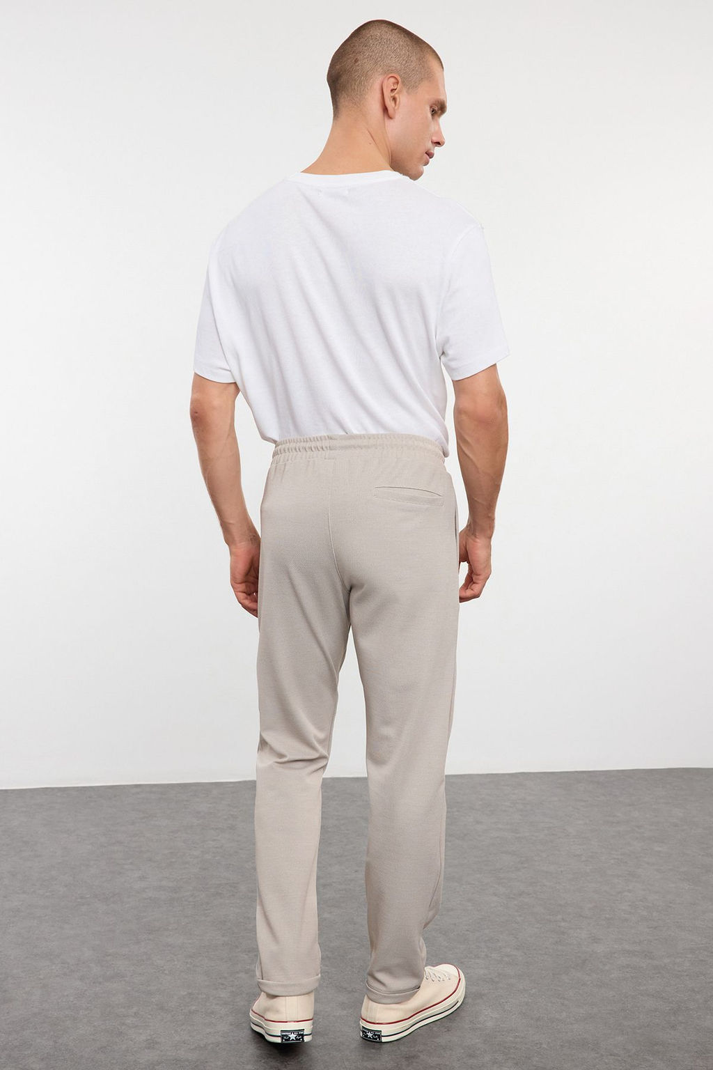TRENDYOL MAN Bej Regular Fit Orme Esnek Rahat Beli Baglamal? Lastikli Duble Paca Kumas Pantolon TMNAW25PL00002 - Trendyolmilla фото 15
