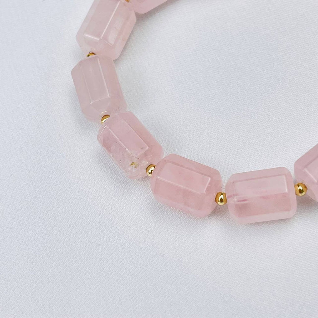 Браслет из мадагаскарского Розового кварца 17 см +