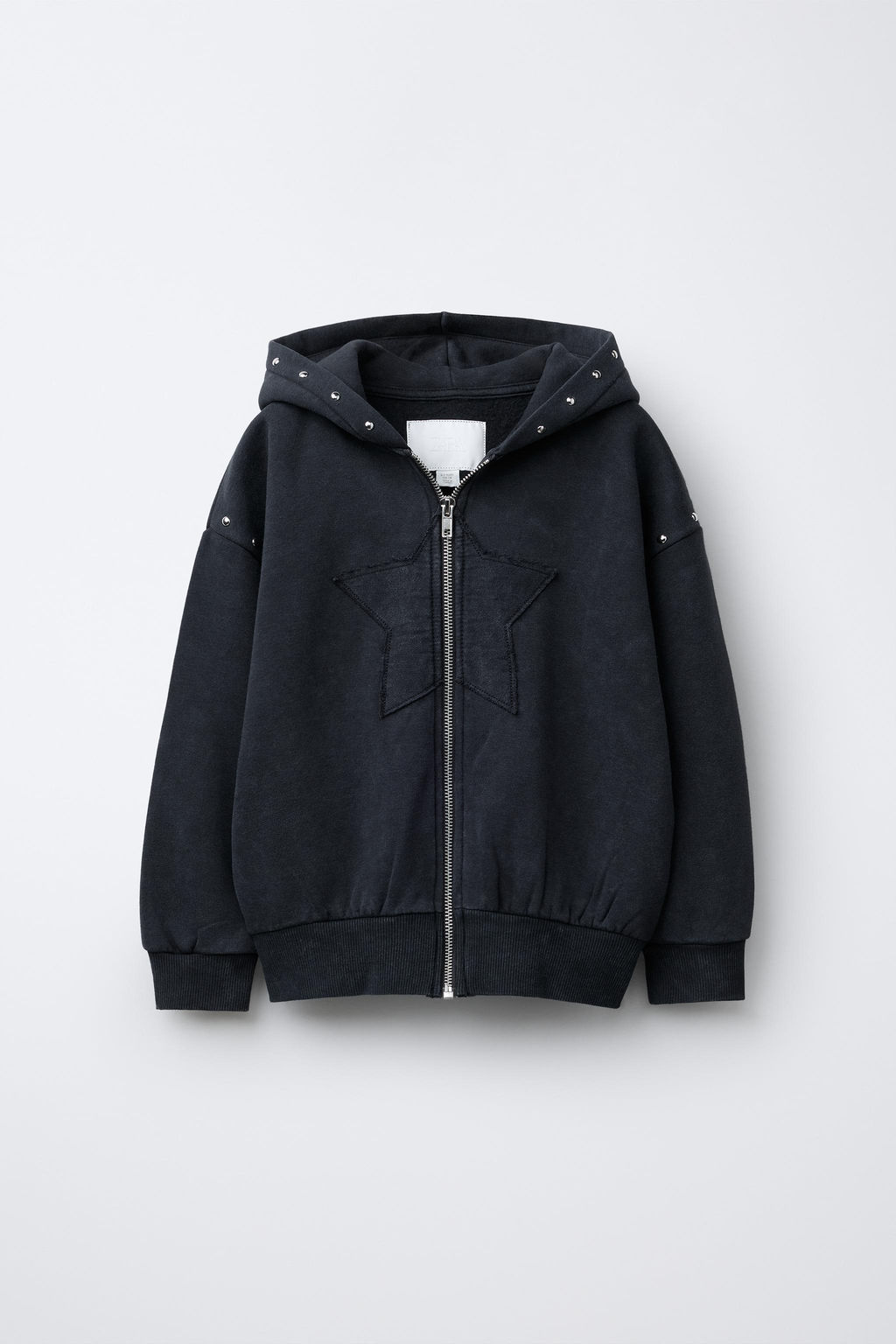 FADED HOODIE WITH STAR AND STUDS - Zara фото 5